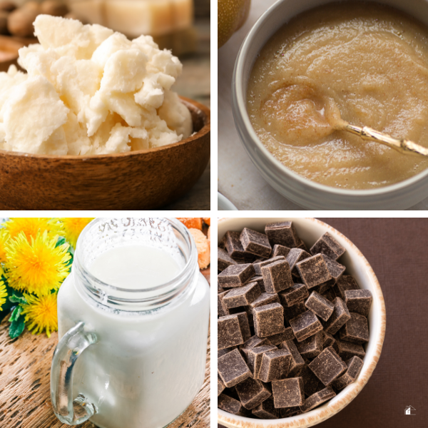 Mashed potatoes, applesauce, buttermilk, and chocolate showcasing freezer-friendly foods that help with meal prep, preserving ingredients, and saving time in the kitchen.