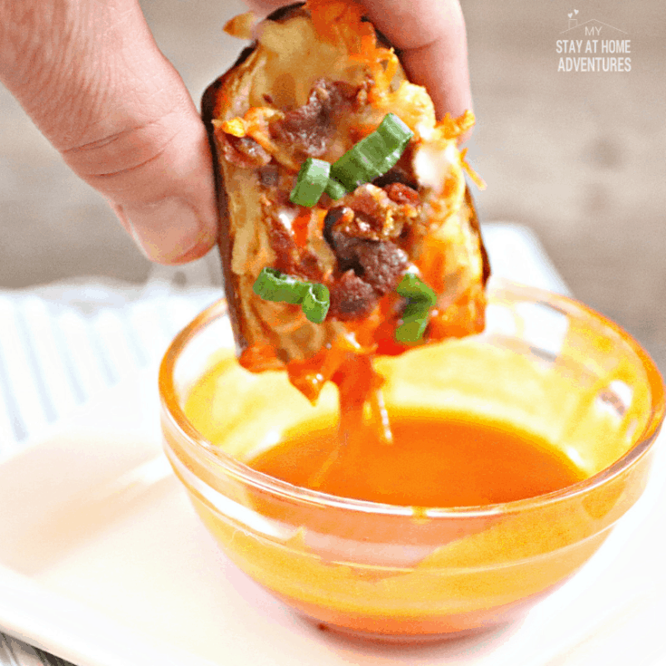 Air Fryer Buffalo Chicken Potato Skins Recipe My Stay At Home Adventures