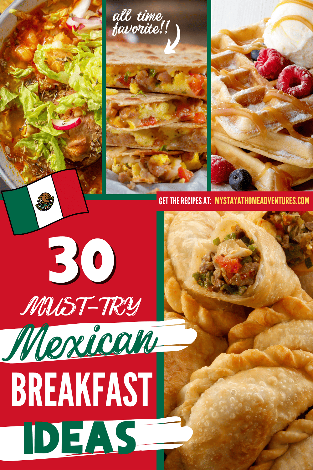 collage of mexican breakfast with text 