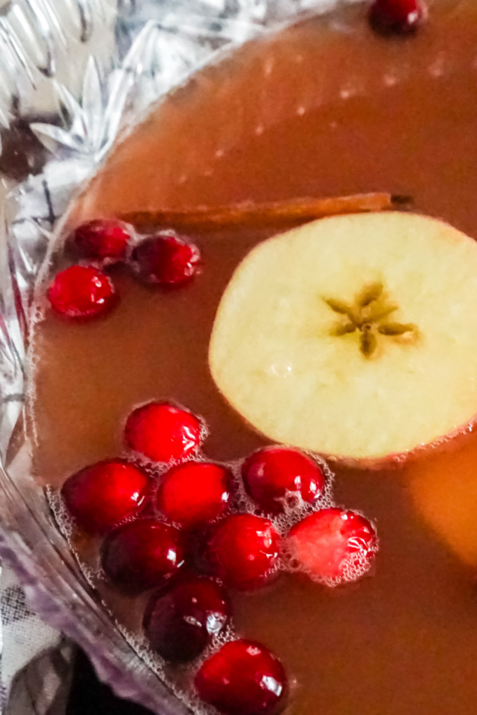 Close up of fall punch served. 