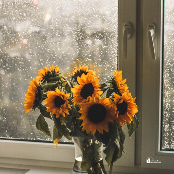 sunflower in a vase