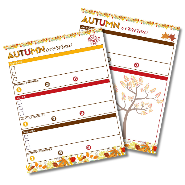 An image of Autumn Overview sheets.
