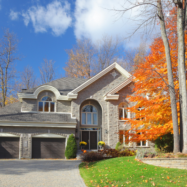 house in a fall season