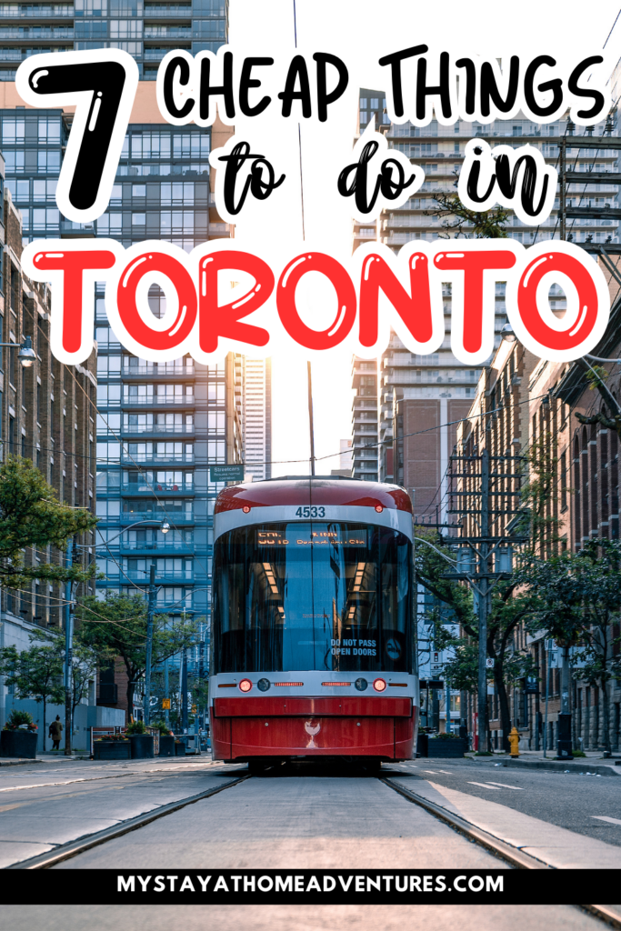 Streetcars in Toronto with text overlay