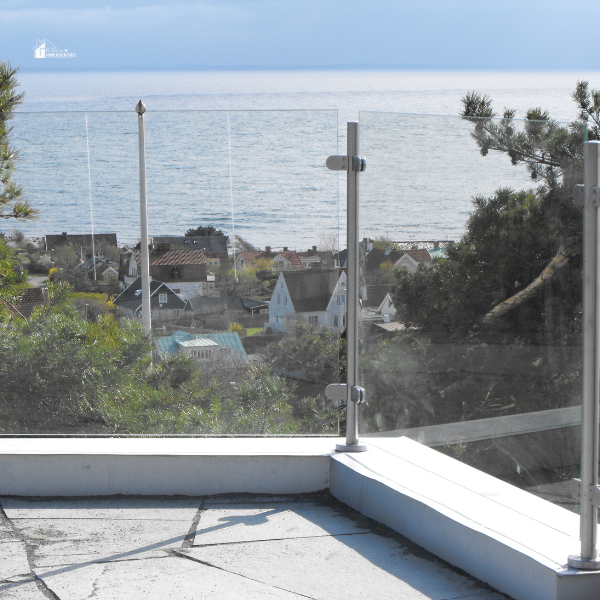 glass railing on roof top