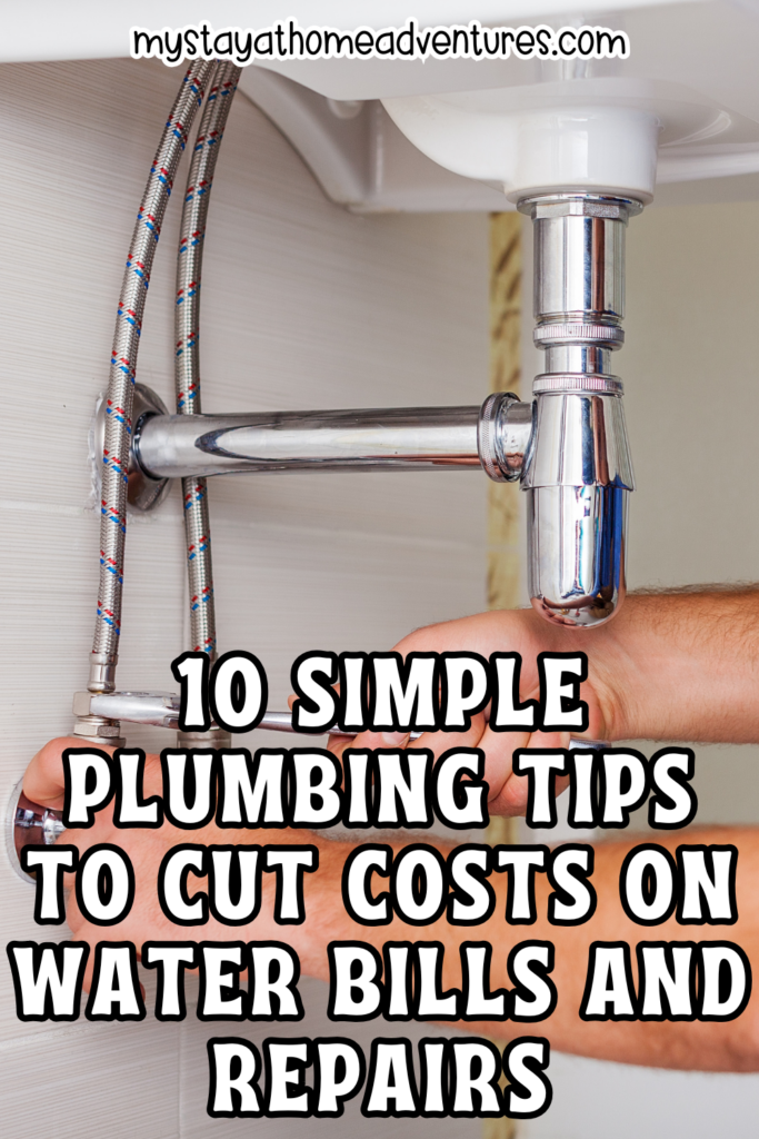 A close-up view of a shiny sink drain and pipes being tightened by hand, illustrating simple plumbing tips to save money on water bills and repairs.