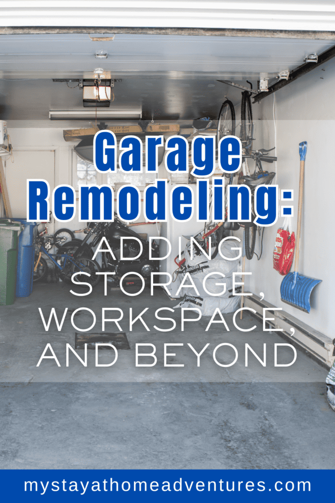 A spacious garage with efficient storage solutions, bikes, and tools neatly arranged to maximize space and functionality.